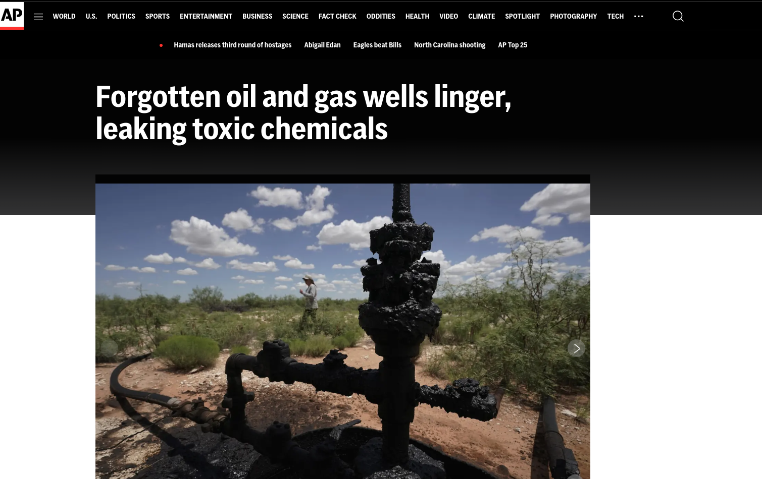Associated Press - Forgotten oil and gas wells linger, leaking toxic chemicals