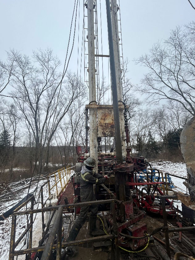A member of Zefiro’s on-site crew at Cuyahoga Valley National Park near Akron, Ohio helping seal an unplugged oil well